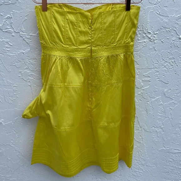 Calypso Womens St Barth Silk Topless Mini Dress Yellow Sz 10 - Picture 10 of 11